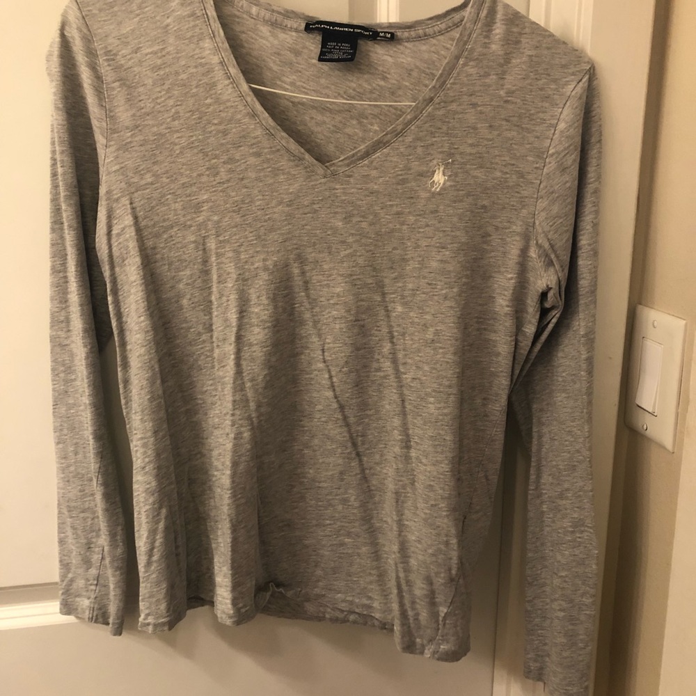 Ralph Lauren Sport Long Sleeve V Neck Logo Tee